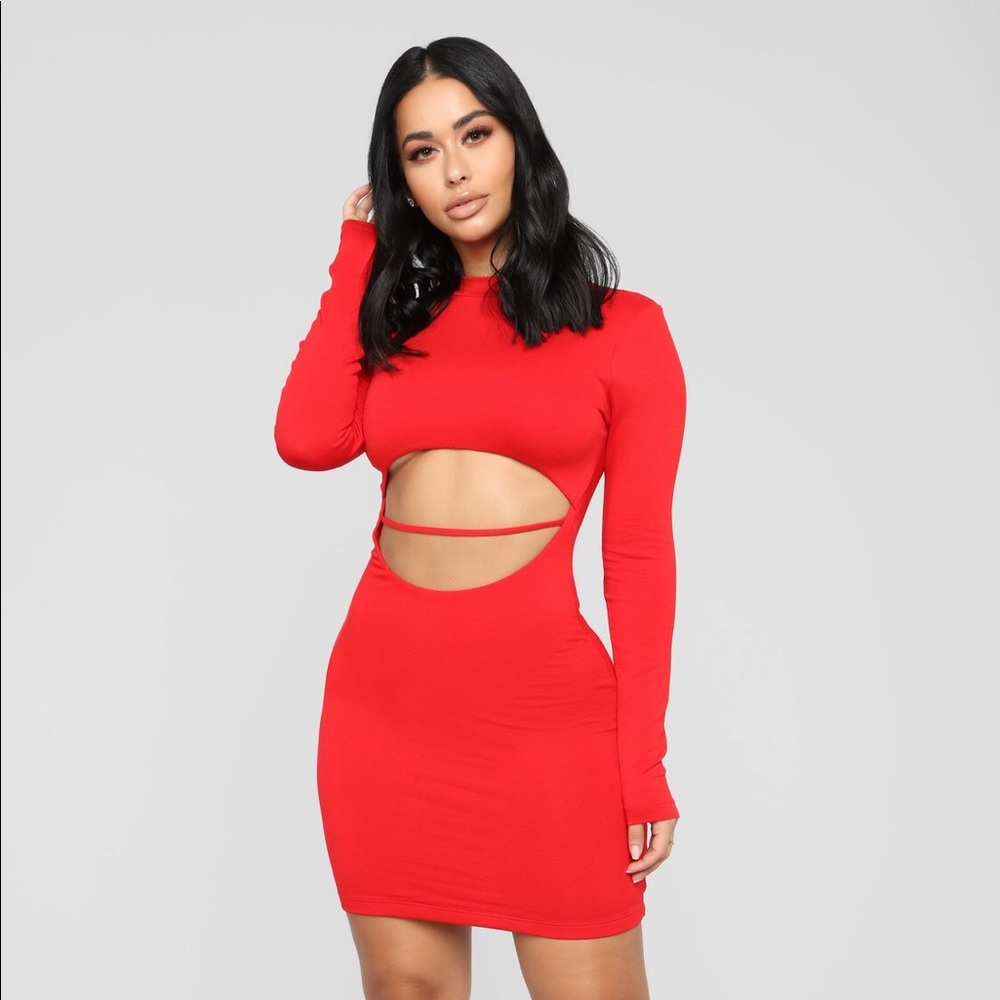 Red Long Sleeve Dress